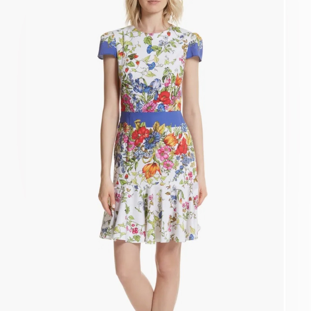 Milly Karissa Floral Stretch Cotton Dress- Size 4